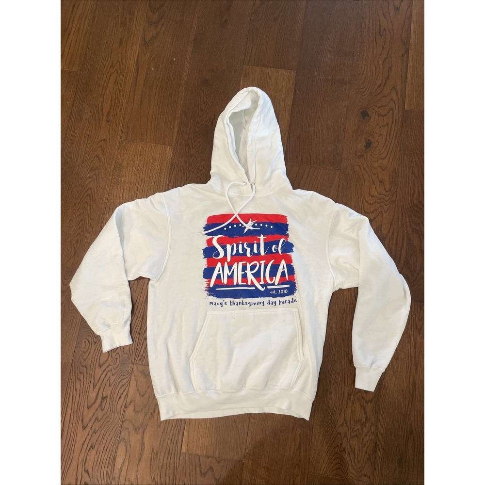 Macy's Thanksgiving Day Parade Hoodie 2010 Pullover Sweatshirt Sz Large White